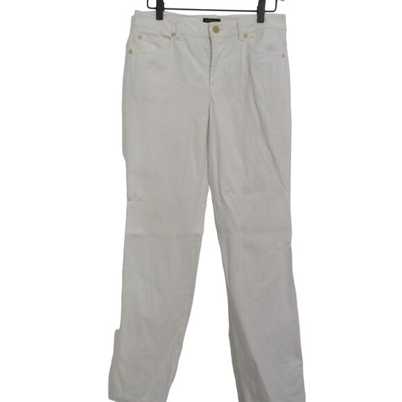 Escada Womens Sz EU 36 US 6 White Pants Straight Leg Hold Hardware - Picture 1 of 9